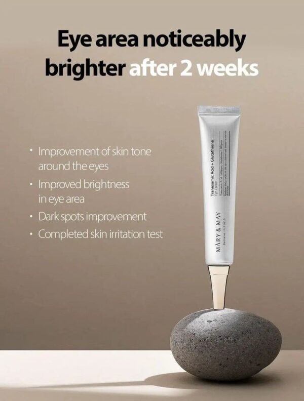 ⁦MARY & MAY - Tranexamic Acid+ Glutathion Eye Cream 30ml - كريم الجلوتاثيون وحمض الترانيكساميك للعين 9g⁩ - الصورة ⁦3⁩