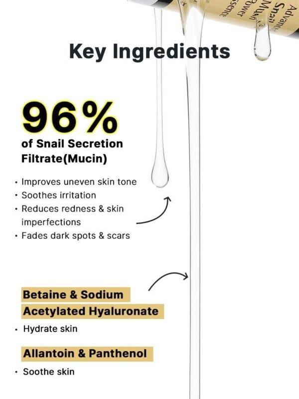 ⁦Advanced Snail 96 Mucin Power Essence

اسنس الحلزون cosrx 100ml⁩ - الصورة ⁦6⁩