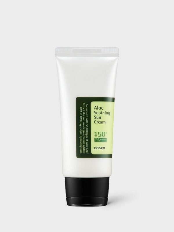 Aloe Soothing Sun Cream SPF50+/ PA+++
كريم الشمس المهدئ بالألوفيرا
cosrx 50ml
