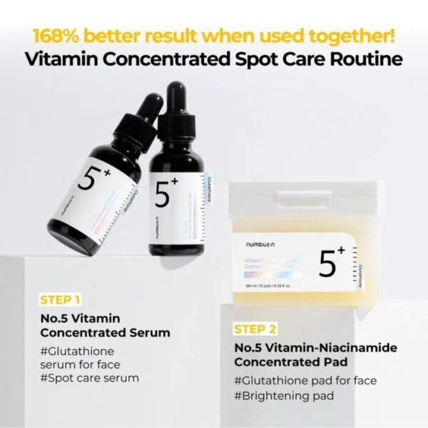 ⁦سيروم لعلاج التصبغات وتفتيح البشرة بالفيتامين المركز | Numbuzin No.5 Vitamin Concentrated Serum⁩ - الصورة ⁦3⁩
