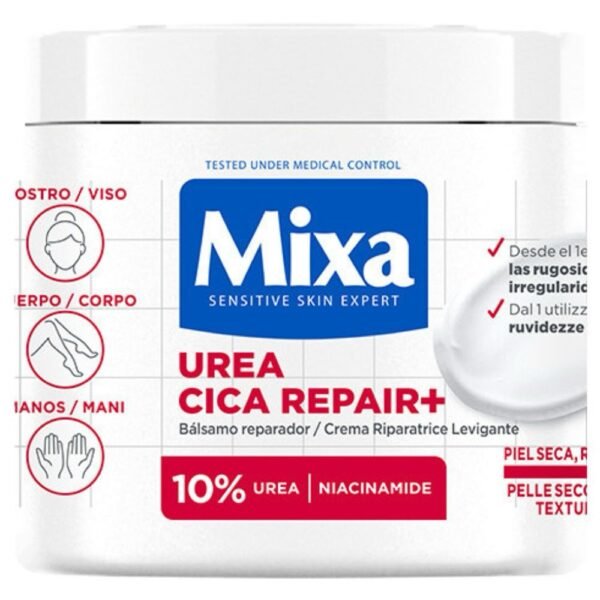 MIXA UREA CICA REPAIR+ REPAIRING BALM 10% UREA AND NIACINAMIDE كريم تفتيح وترطيب الجسم مكسا باليوريا