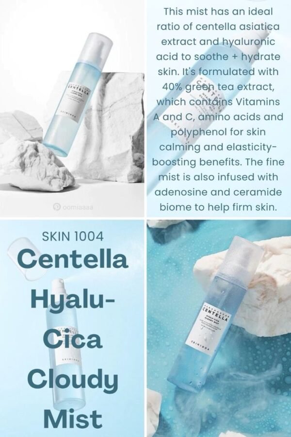 ⁦Skin 1004 Hyalu-Cica Cloudy Mist رذاذ الوجه المرطب 120 مل⁩ - الصورة ⁦2⁩