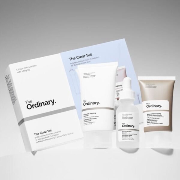 ⁦THE ORDINARY - The Clear Set
ذا اوردناري سيت 3 قطع غسول ومرطب وسيروم سالسليك اسيد⁩ - الصورة ⁦2⁩