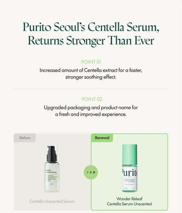 ⁦Purito SEOUL - Wonder Releaf Centella Serum Unscented سيروم تهدئة ودعم البشرة من بوريتو⁩ - الصورة ⁦9⁩