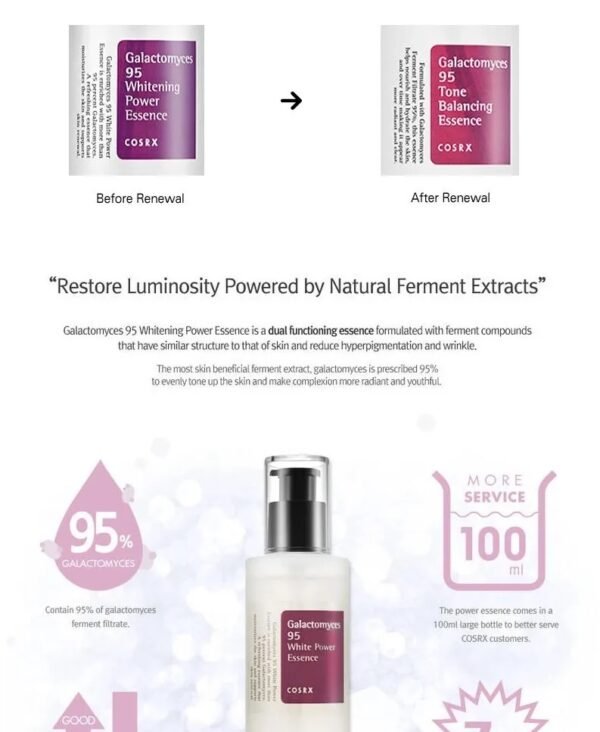 ⁦COSRX - Galactomyces 95 Tone Balancing Essence 100ml⁩ - الصورة ⁦2⁩
