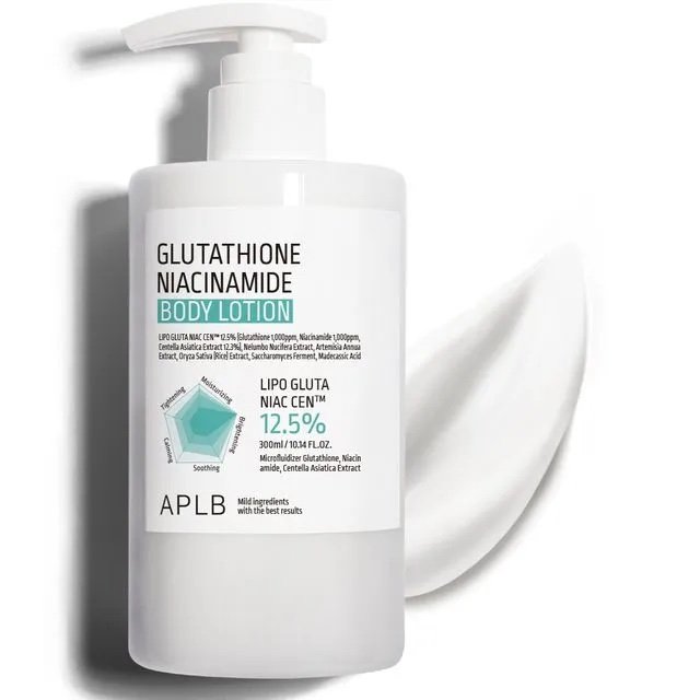 APLB - Glutathione Niacinamide Body Lotion
مرطب الجسم مفتح للمناطق 300 مل