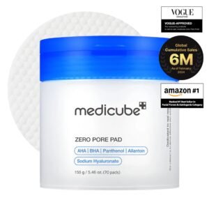 وسادات تقشير المسام Zero Pore Pad بحمضي AHA وBHA مع بانثينول وهيالورونات الصوديوم – تنظيف عميق وتقليل المسام – 70 وسادة / 155 جم